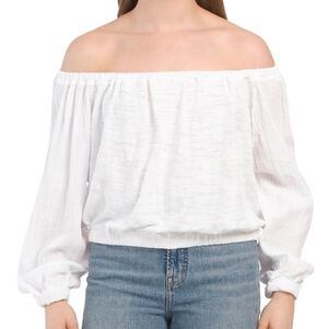 New FREE PEOPLE 100% Cotton Off Shoulder Top Size S